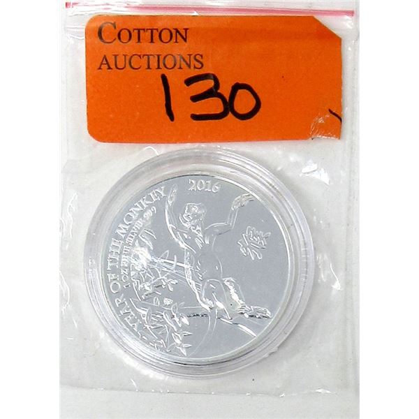 1 Oz. Fine Silver 2016 Year of the Monkey Coin