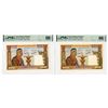 Image 1 : Banque Nationale du Laos, ND (1957) High Grade Sequential Issued Banknote Pair