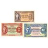 Image 1 : Board of Commissioners of Currency, Malaya, 1941-1945 Trio of Issued Banknotes