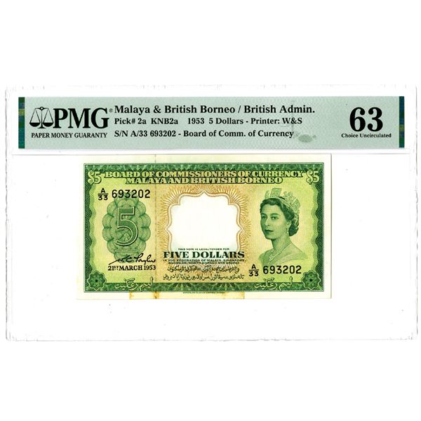 Malaya & British Borneo/British Administration. 1953 Issue Banknote.