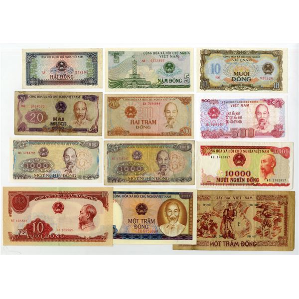 Viet Nam Issued Banknote Assortment, ca. 1940-80s