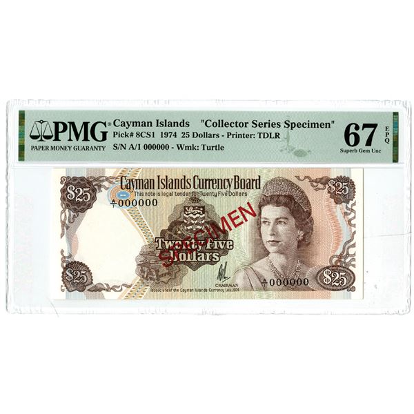 Cayman Islands Currency Board. 1974 "Top Pop" Specimen Banknote.