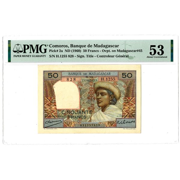 Banque de Madagascar. ND (1960) Issue Banknote.