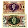 Image 1 : Caisse Centrale de la France d'Outre-Mer, 1944 Issued Banknote Pair