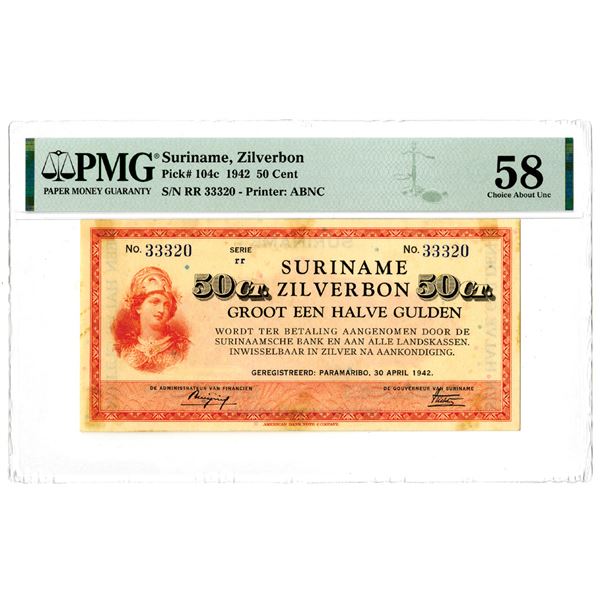 Zilverbon. 1942 Issue Banknote.
