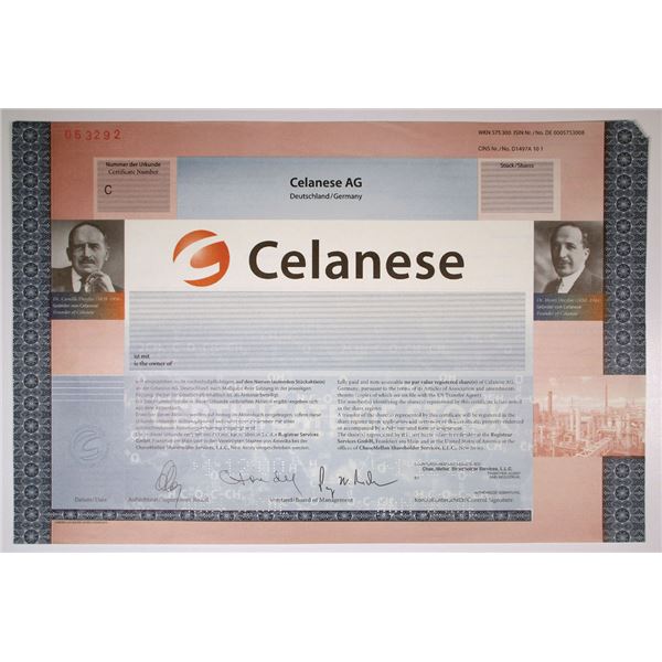 Celanese AG 2000 Specimen Stock Certificate