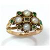 Image 1 : Art Deco 14K Emerald and Pearl Ring  #2300966