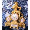 Image 1 : NAPOLEON III GILT METAL ANTIQUE MANTEL CLOCK #2301171