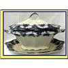 Image 1 : FLOW BLUE TUREEN WITH DEEP UNDER TRAY STAND #2301236
