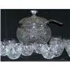 Image 1 : Lidded Cut Glass Punchbowl, Ladle, Cups #2313211