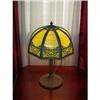 Image 1 : Beautiful Miller 8 Panel Slag Glass Lamp #2313266
