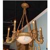 Image 1 : Wood and Alabaster Chandelier #2313467