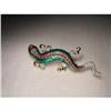 Image 1 : 14K YG Ruby Sapphire Diamond Enamel Lizard Pin #2313794