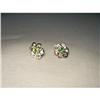 Image 1 : Estate 14K WG Diamond Peridot Floral Earrings #2313812