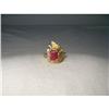 Image 1 : Estate 14K YG Gold Handmade Ruby Diamond Ring #2313821