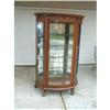 Image 1 : Oak China Cabinet with Curved Glass #2320668