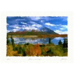  Autumn landscape  Author's lithograph Livitin #2320848