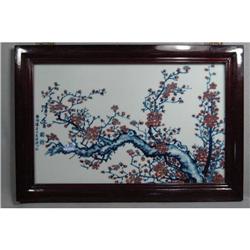 Chinese Blue,White and Red Porcelain Plaque    #2320923