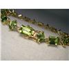 Image 1 : Unique Estate 14K YG Peridot Geometric Bracelet#2321419