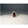Image 1 : Estate 14K WG Micro Pave Diamond Garnet Ring #2321420