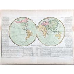 Antique Map World Monde Clouet 1769 #2329367