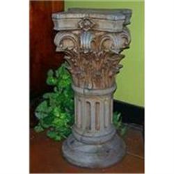 Large Corinthian Carved Wood Pedestal  #2329861