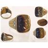 Vintage gold double cameo tiger eye ring   #2330100