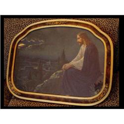 20's DECO ornate Framed Jesus on the MOUNT  #2330139