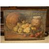 Image 1 : 1900'S ANTIQUE OIL PAINTING TABLE OF FRUIT #2330241