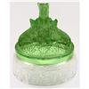 Image 1 : MY PET Green Clear Depression Glass Powder jar #2342211