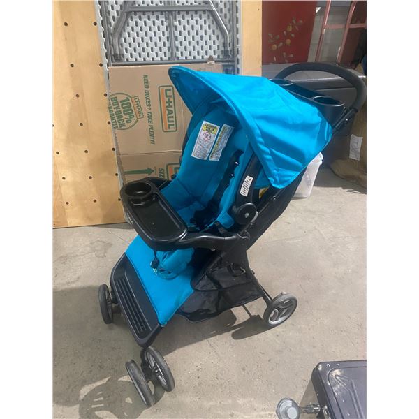 Cosco stroller car seat base and blue plastic chair