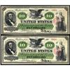 Image 1 : (2) Fr 93 1862 $10 Consecutive Pair PCGS Graded