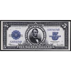 Fr 282 1923 $5 Silver Cert. PMG AU53Tear Repair