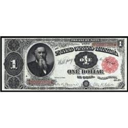 Fr 352 1891 $1 Treasury Note PMG Ch.Unc.64 Hinged