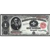 Image 1 : Fr 352 1891 $1 Treasury Note PMG Ch.Unc.64 Hinged