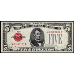 Fr 1531* 1928F $5 Star Note. PCGS GemNew65PPQ