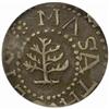 Image 1 : 1652 Massachusetts Pine Tree Threepence. EF40 NGC