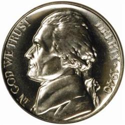 1940 Nickel. FS-024. Reverse of 1938 PR68 (NGC)