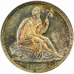 1837 Half Dime. No Stars Small Date MS65 (PCGS)