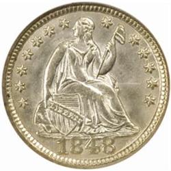 1848 Half Dime FS-001, V-1a Large Date MS66 (NGC)