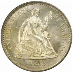 1863 Seated Liberty Half Dime MS67 (PCGS) CAC OGH