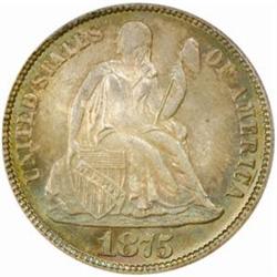 1875 Seated Liberty Dime MS66 (PCGS) CAC
