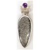 Image 1 : SSilver Pendant Alligator Jasper & Amethyst