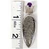 Image 6 : SSilver Pendant Alligator Jasper & Amethyst