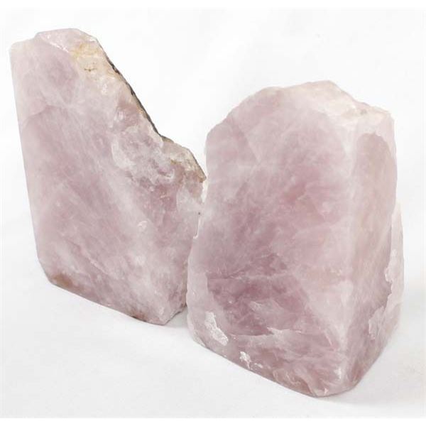 Pair of Deep Pink Quartz Bookends