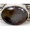 Image 2 : Navajo Silver Agate Cuff Bracelet HY Hallmark