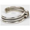 Image 5 : Navajo Silver Agate Cuff Bracelet HY Hallmark
