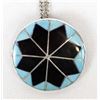 Image 1 : Native American Zuni Inlay Pin Pendant Necklace