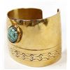 Image 1 : Santo Domingo Gold Filled Turquoise Cuff Bracelet