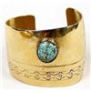 Image 2 : Santo Domingo Gold Filled Turquoise Cuff Bracelet